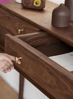 全实木黑案胡桃木极简玄桌关储物CRN柜过餐边柜长道条几几高脚置