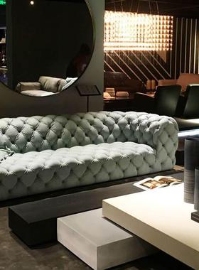 美轻极奢小户型baxter月球式表OUC面布艺拉扣磨沙发客厅意式简砂