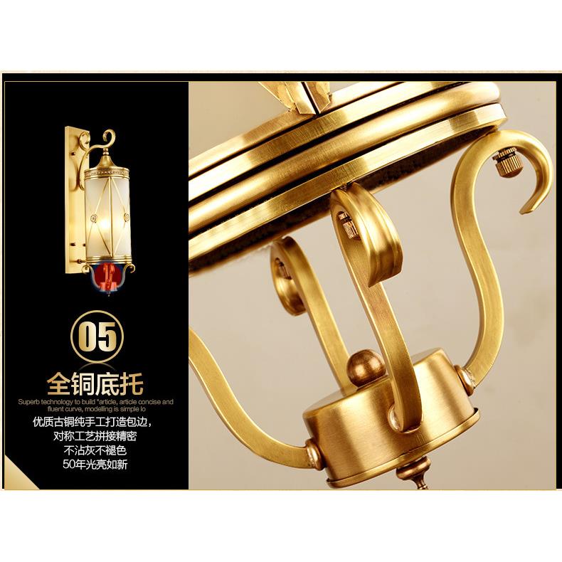 式壁灯美式酒店全XRY铜户外柱墙壁楼灯客厅道壁灯复古简欧约门灯