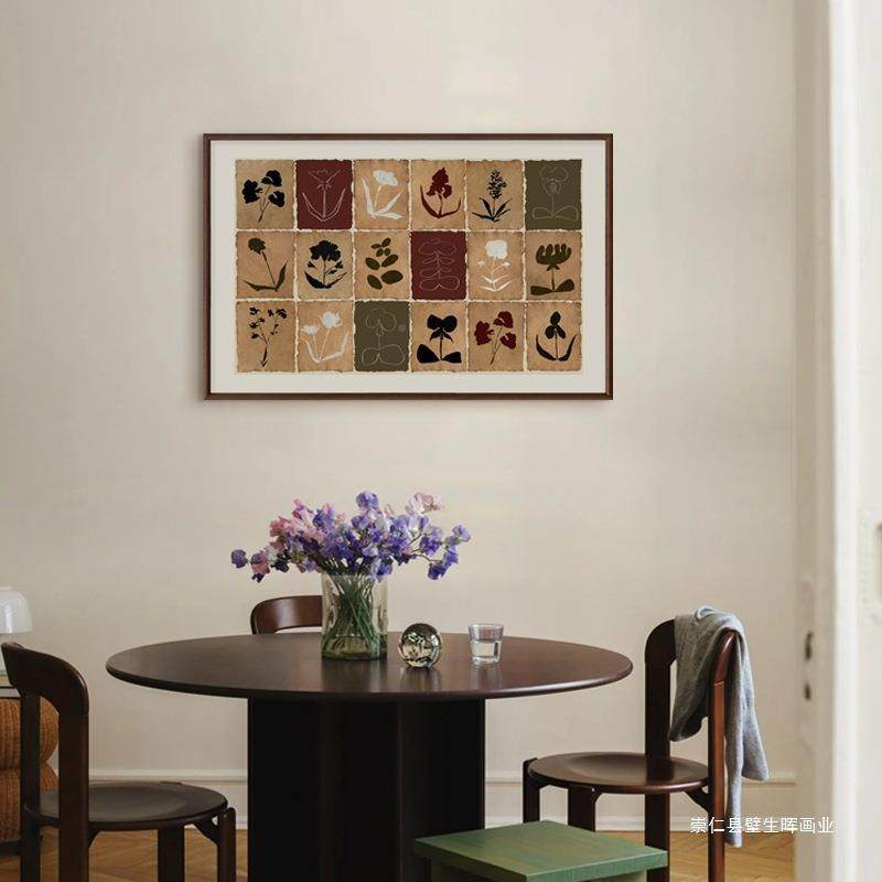 花影》中古风法式复画古装饰柜客餐厅边柜挂画斗花卉YZ202503玄关,家居饰品,现代装饰画,淘宝优惠券,粉丝福利购,淘宝优惠卷