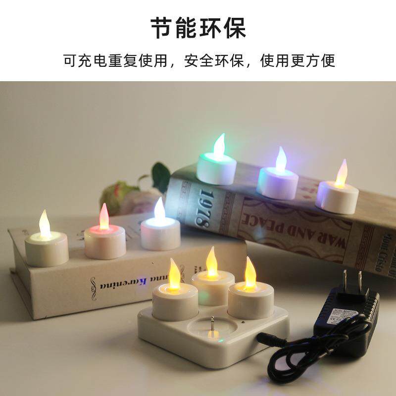 电18键遥控蜡烛LE充子蜡烛灯仿真浪氛漫装饰节日气蜡烛D茶12yk蜡