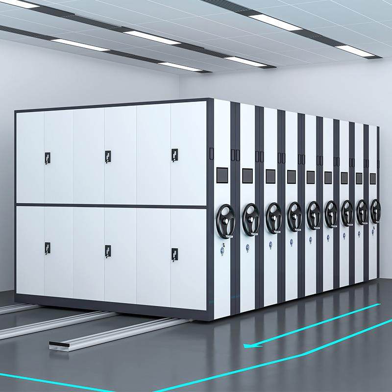 钢制密集柜手档案室密集道架电动智能移轨动档bld-mjj案柜摇式密