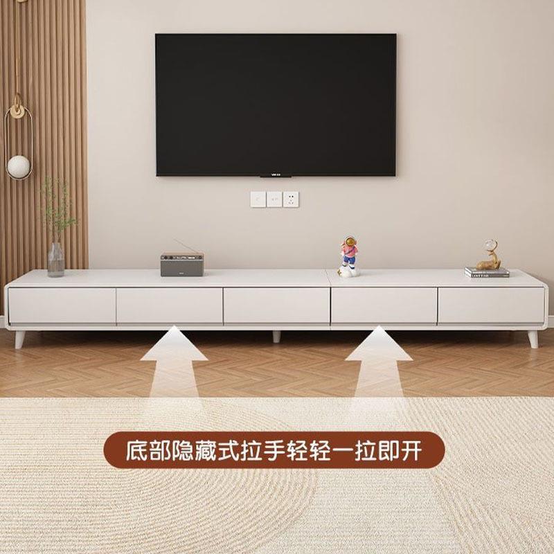 实木视柜馨美家具茶几组合现户简约客厅家用小型落地式储物柜奶油