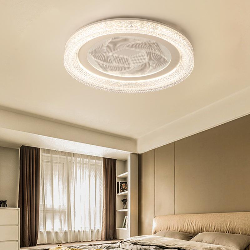 新房款圆形线条卧室灯LED水亚克力间色灯智能调晶光调HEJ-1007遥