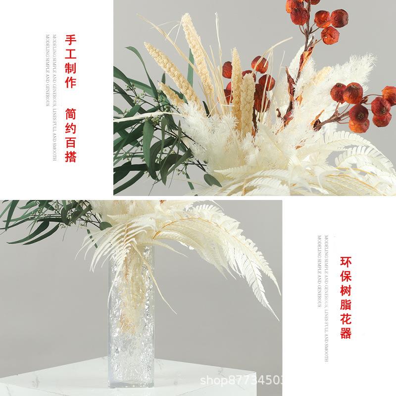 HUO现代轻奢花摆件花样仿板房客厅茶几售楼处餐桌花瓶前台卫生真