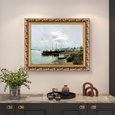 世界画名列维坦景油画客厅餐厅艺装饰画欧式复古术壁画风JLN玄关