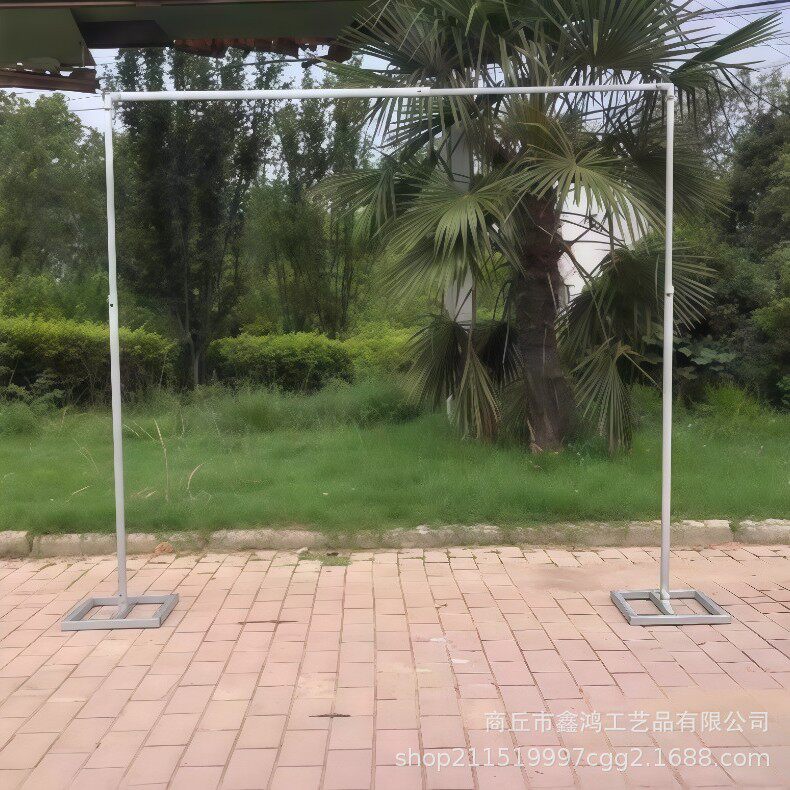 ?婚庆铁艺架子布幔支架摄影背景布支撑架伸缩杆子拱门森系铁艺花