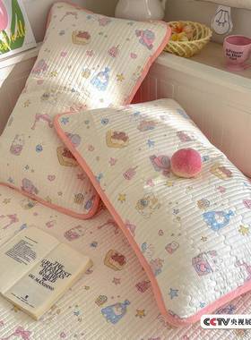 A类全棉纯盖棉床单童ENT件婴单儿榻榻米床人三件套四季正反两用床