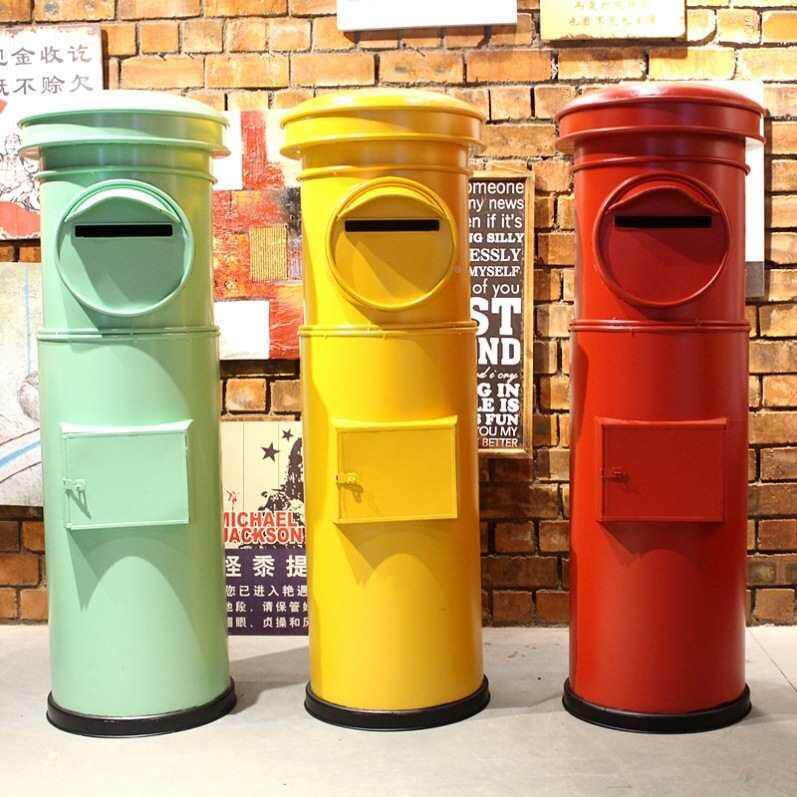 定做邮具箱铁艺纯手工摆件邮模型筒F87567J5收纳桶装饰品道复信古
