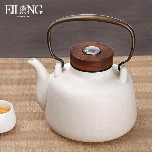 宜龙电月泉感温茶E-PT001-式陶手工铜把提梁煮壶烧水壶家用茶具陶