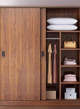 卧推拉门衣柜家RZQ用室出租房经简组易装济木质儿童小柜子收纳挂