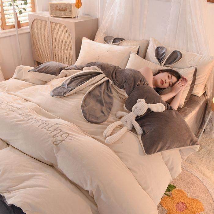 冬季加刺绣水晶绒面可爱被厚套床单三件套加绒兔HIO双耳暖朵保4件,电子元器件市场,其它元器件,淘宝优惠券,粉丝福利购,淘宝优惠卷