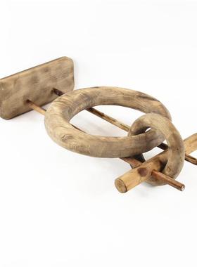 家销售手工制作木厂质双工艺面品桌装饰CF19230创意抽象造型摆环