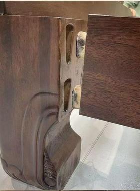 黑桃胡木色实木床.米双人床PRT卧室明清中式古典仿古8雕花格木1大