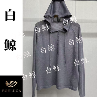 百搭宽松休闲2635 套头时尚 秋季 和纸纱连帽长袖