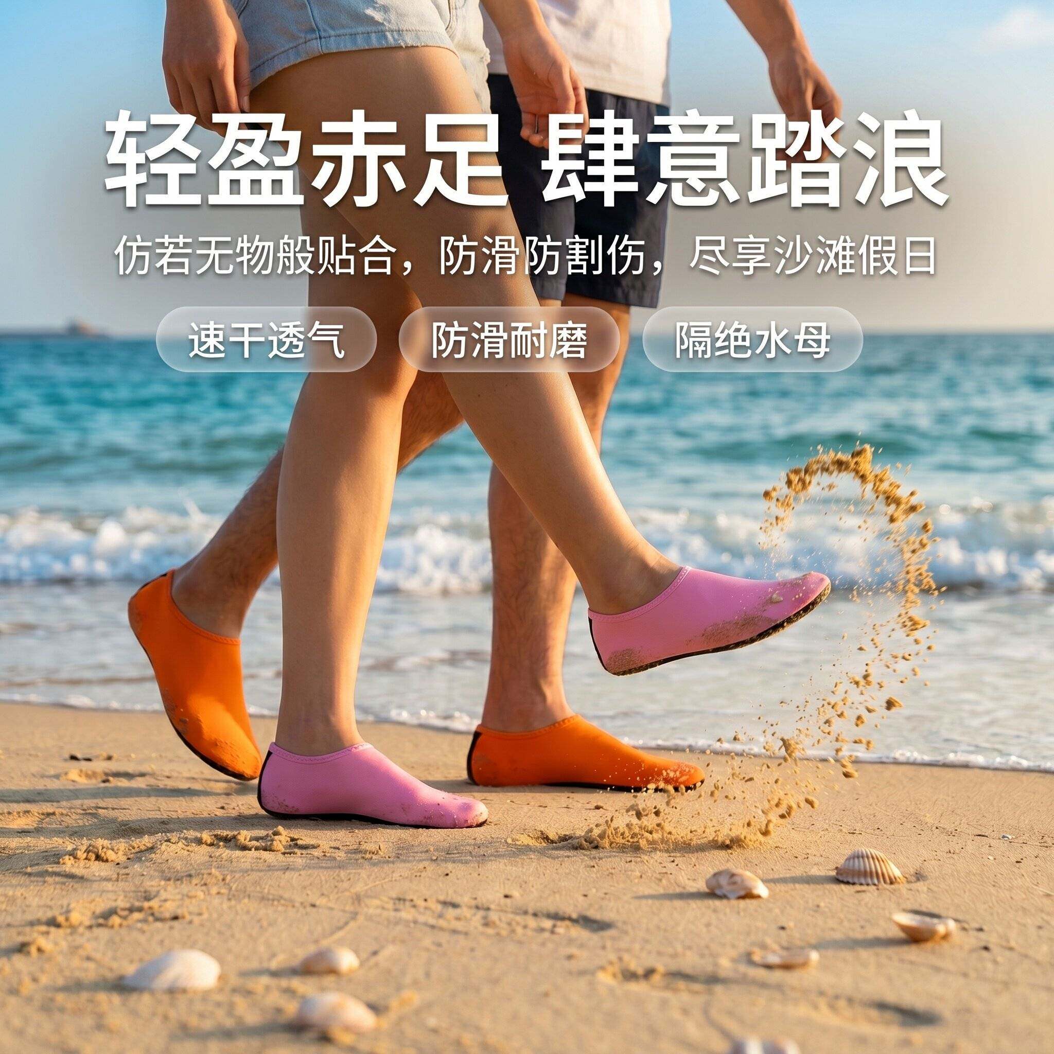 沙滩袜鞋男女潜水浮潜儿童涉水溯溪游泳鞋速干防滑防水母潜水袜