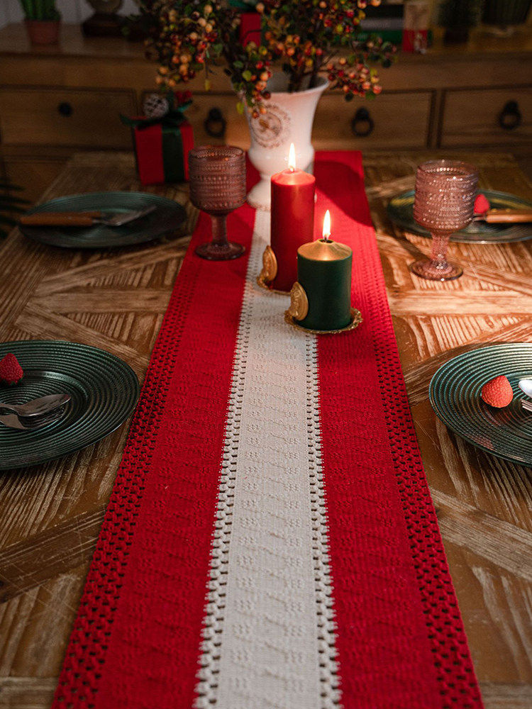 圣诞节新年红春节桌旗美式法式餐桌装饰长条餐垫餐具垫桌垫布茶席,居家布艺,桌旗,淘宝优惠券,粉丝福利购,淘宝优惠卷