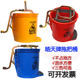 脚踏式 单桶榨水车黄色拖把桶圆形榨水车塑料墩布压水挤水桶清洁桶
