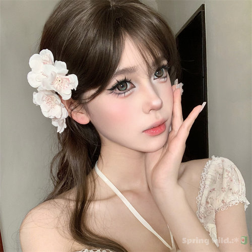 春日渐变粉色樱花发夹