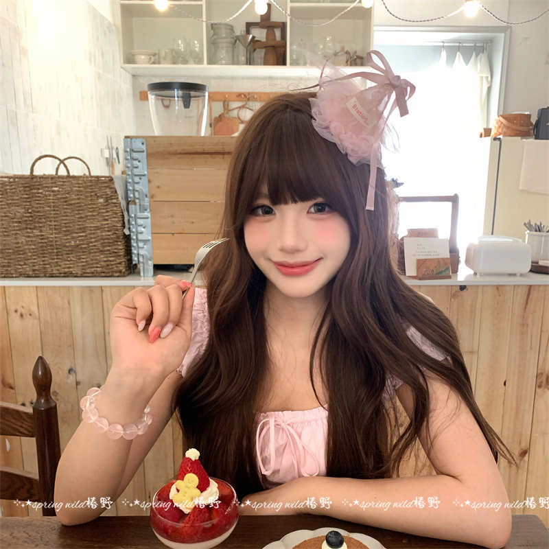 韩系公主网纱蝴蝶结生日帽发夹女可爱发卡派对氛围感拍照道具发饰