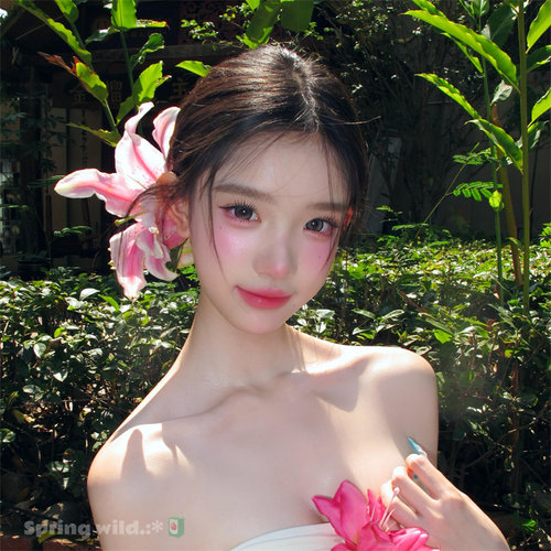 春夏氛围感玫粉色百合花朵发夹女超仙仿真头花侧边夹海边拍照发饰