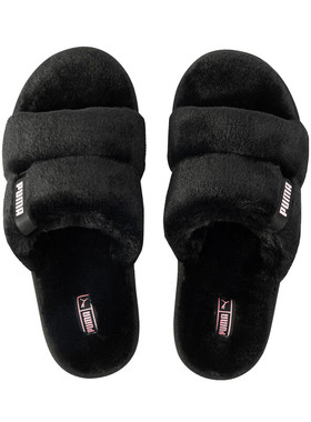 PUMA/彪马 女子复古耐磨舒适毛绒拖鞋 FLUFF SOLO 387522