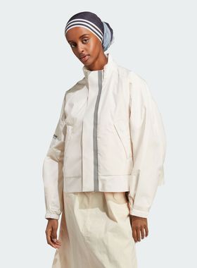 Adidas/阿迪达斯 女子三叶草短款立领运动宽松夹克外套 IC5446