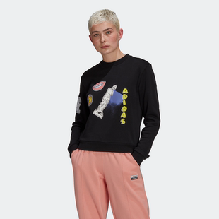 卫衣 adidas SWEATSHIRT运动圆领长袖 女子FAKTEN GN4376 阿迪达斯