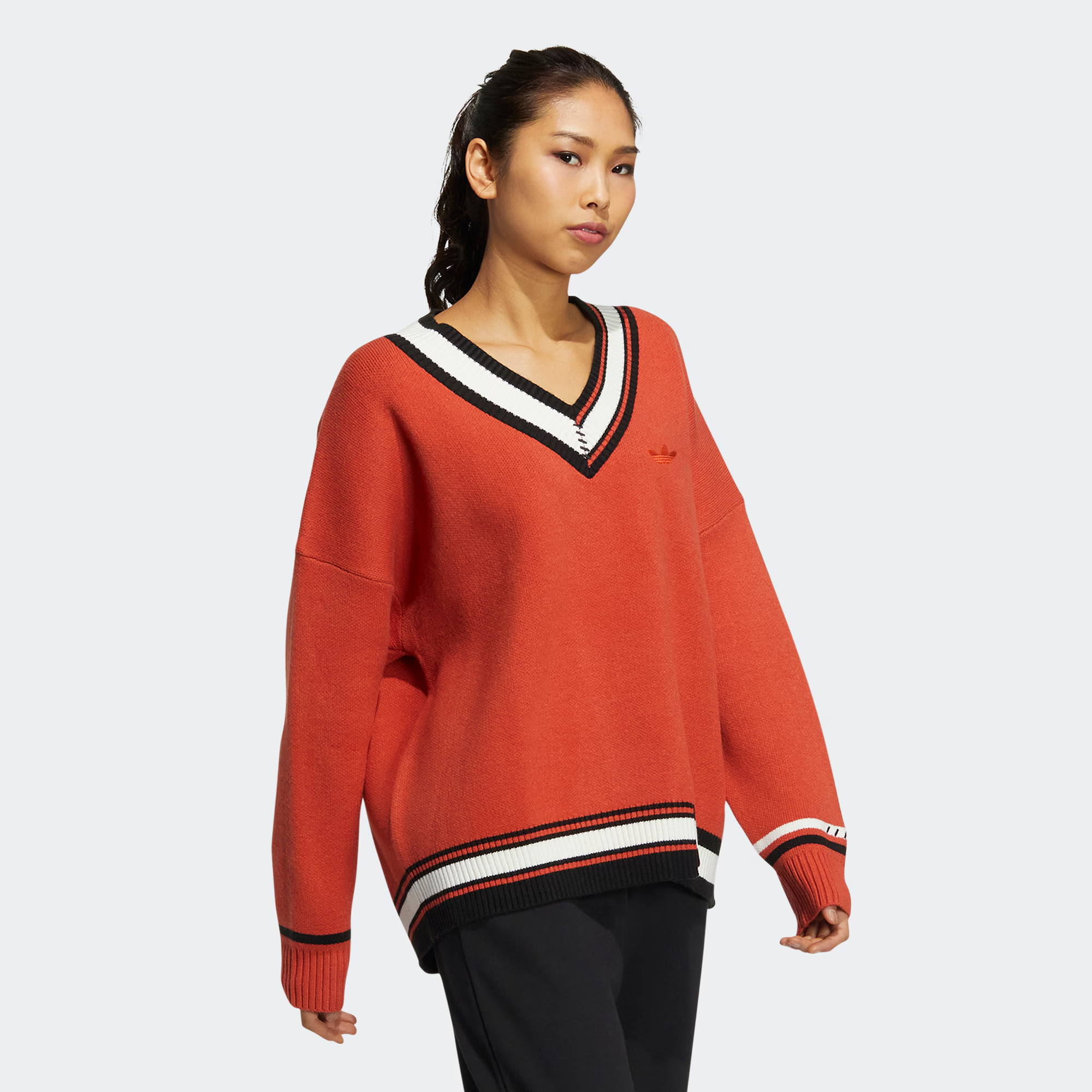 adidas/阿迪达斯 女子MC美式复古风运动V领针织套头衫卫衣 HS9520