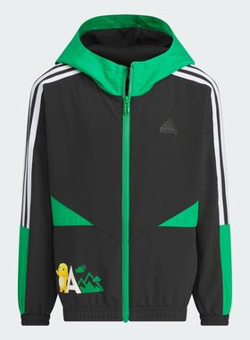 Adidas/阿迪达斯 大童奶龙联名款梭织休闲连帽夹克外套 JC6877