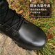 黑色作战训靴男牛皮防水拉炼户外超轻训练靴O作战训练鞋 男靴安保