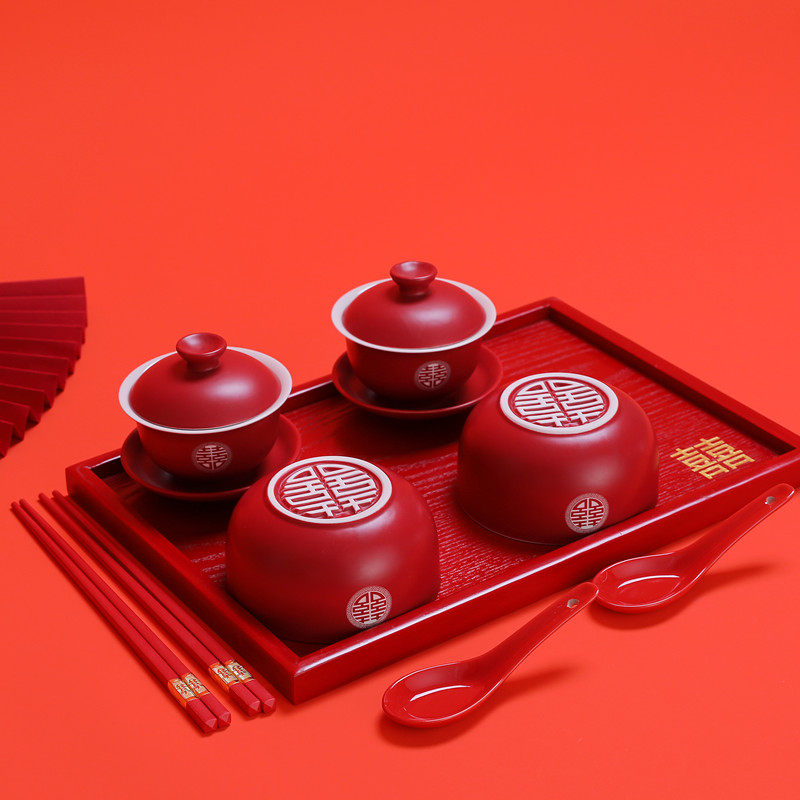 新娘敬茶杯结婚套装婚庆盖碗喜碗红色一对两对新人W改口茶杯茶碗,节庆用品/礼品,喜碗/敬茶杯,淘宝优惠券,粉丝福利购,淘宝优惠卷