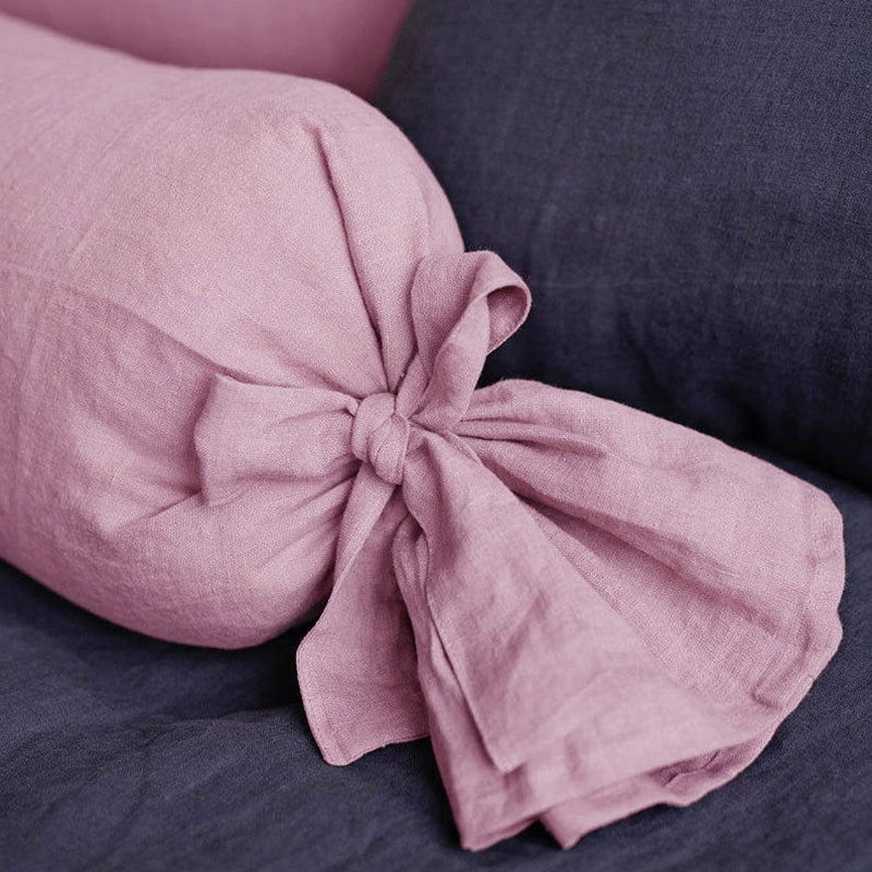 亚麻糖果抱d枕靠垫靠枕纯色圆柱枕糖果枕枕套圆形枕头套长条抱枕