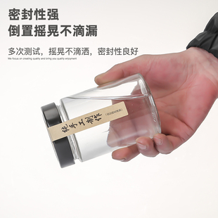 高盖六棱圆形方瓶玻璃罐子玻璃瓶密封瓶O罐头瓶蜂蜜瓶带盖透 新款