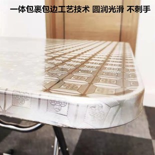 304不锈钢连体折叠圆桌吃饭桌子小方桌餐桌家用桌子X正方形圆形桌