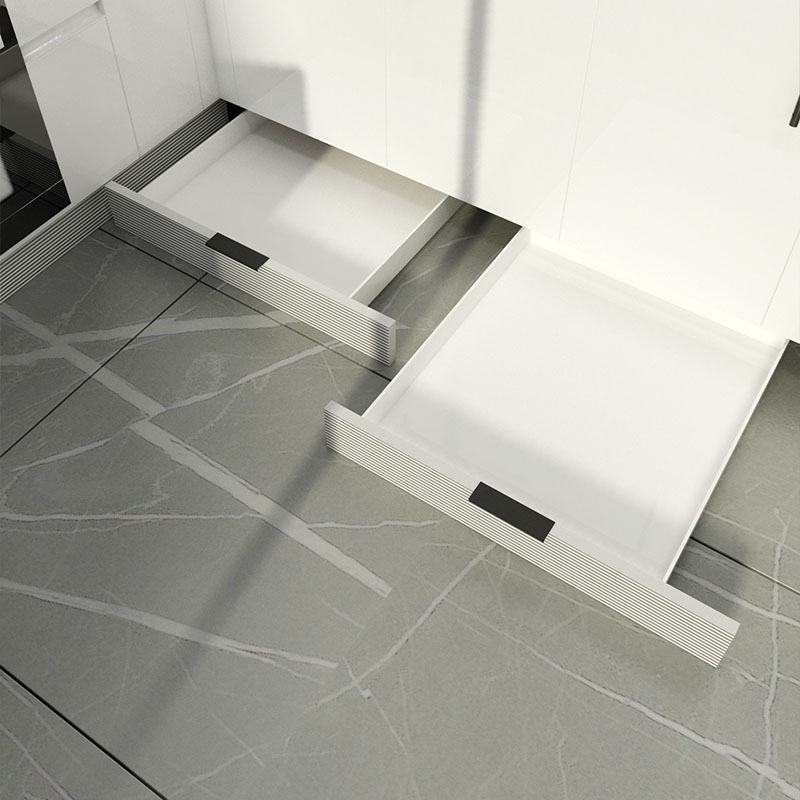 自制亚克力定做橱柜踢脚线地面滑轮E托盘抽屉万向轮收纳盒柜底整