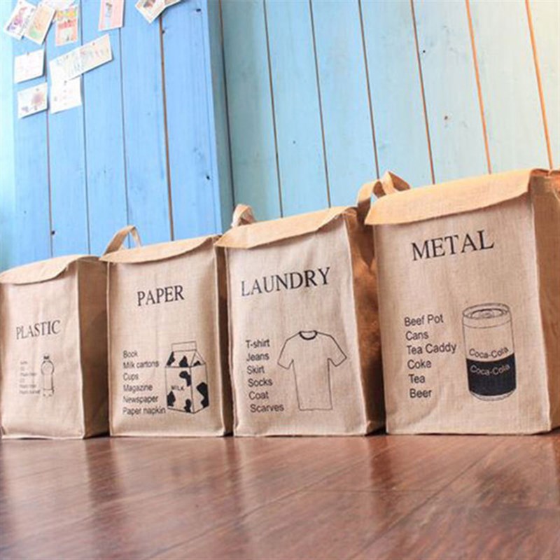 环保家居家用回收箱金属塑t料废纸收纳箱废品分类可回收垃圾桶折