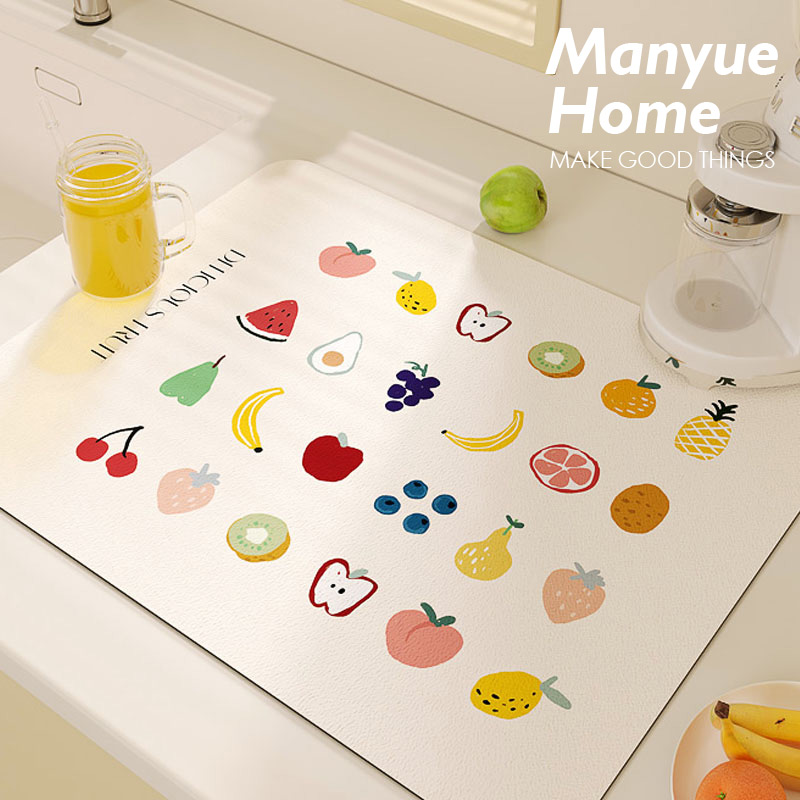 蔓越家厨房沥水垫台面垫子控水垫桌面吸水垫洗Q手台餐垫餐盘硅藻