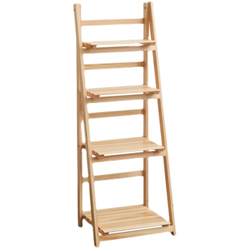 多层置物架客厅阳台折叠落地实木A收纳架梯形简约阶梯隔板花盆架