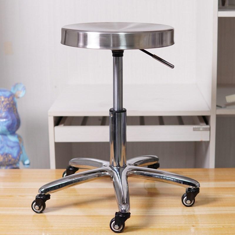 不锈钢美容凳滑轮凳子理发店椅子升降大工凳N美发美甲凳剪发椅转
