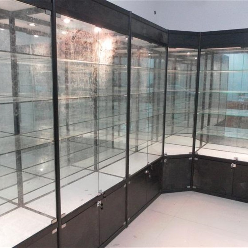 沈阳钛铝合金展柜展m示架精品货架玻璃柜台珠宝手机模型饰品展示