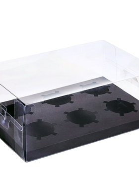 杯子蛋糕包装盒透明马芬纸杯西点甜品手提加高打包盒O2/4/6/12粒