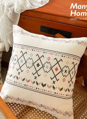 蔓越家 ins复古棉麻抱枕w抱枕套客厅沙发午睡靠垫样板间靠枕含芯