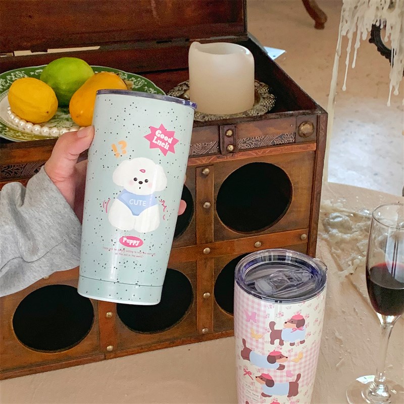 水杯保温杯女生可爱便携吸管杯2024新款不锈钢S杯子超大容量咖啡