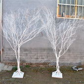 干树枝干支白色树干许愿树圣x诞树橱窗摆件婚庆路引酒店民宿装 饰
