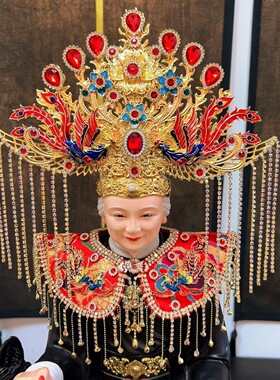 新款纯手工佛像云肩披肩神像佛像通用凤冠泰山奶奶黑妈妈王母娘娘