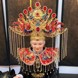 新款纯手工佛像云肩披肩神像佛像通用凤冠泰山奶奶黑妈妈王母娘娘