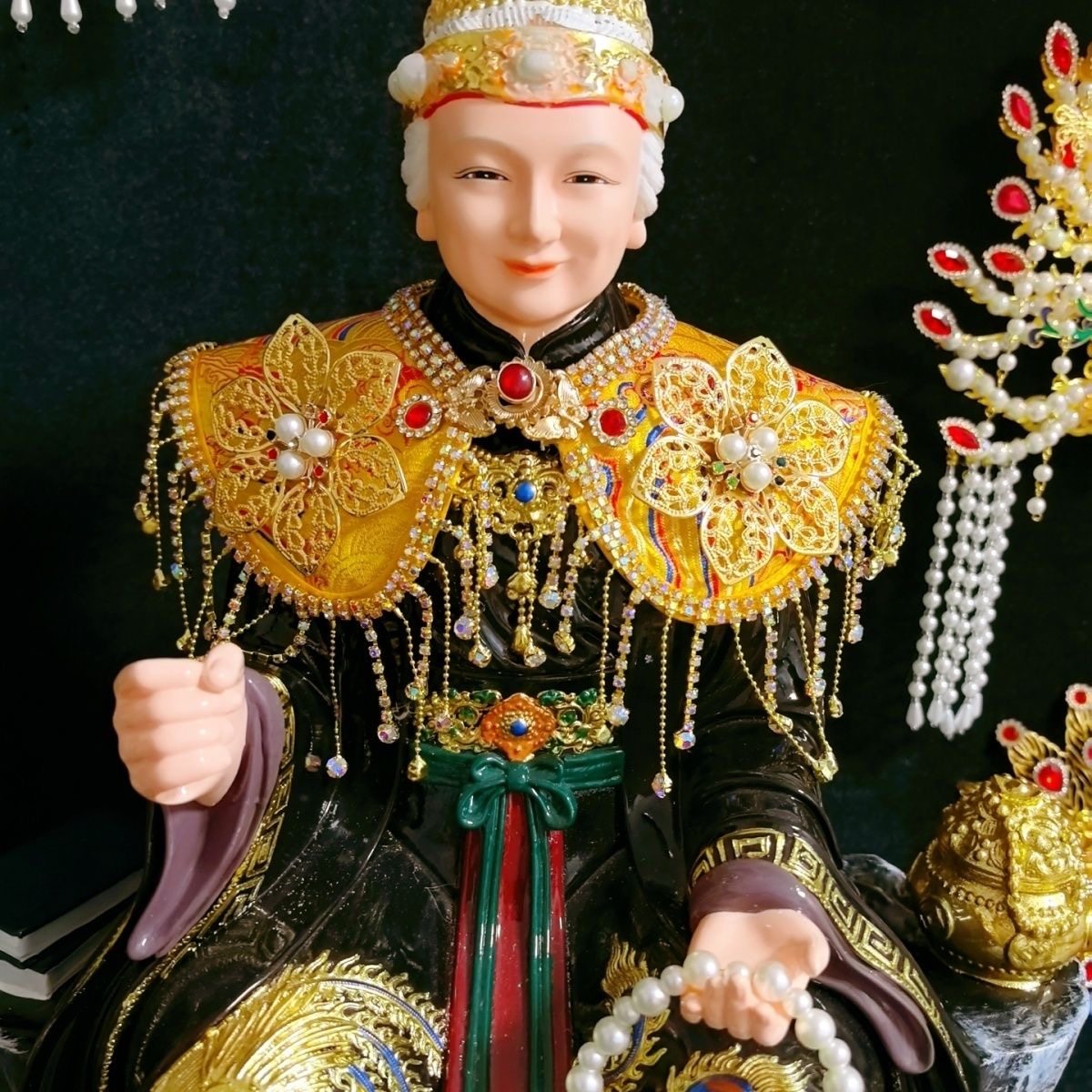 精品纯手工精致霞帔云肩观音神像王母娘娘黑妈妈泰山奶奶垂帘披肩