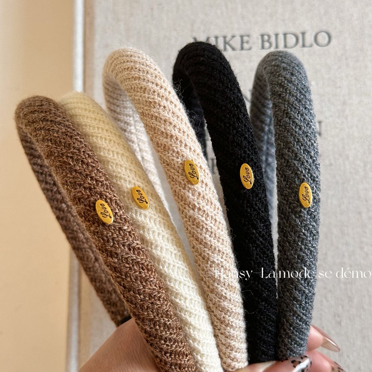 韩版毛线斜纹细款发箍气质金标头箍外出压发减龄头饰发卡秋冬新款