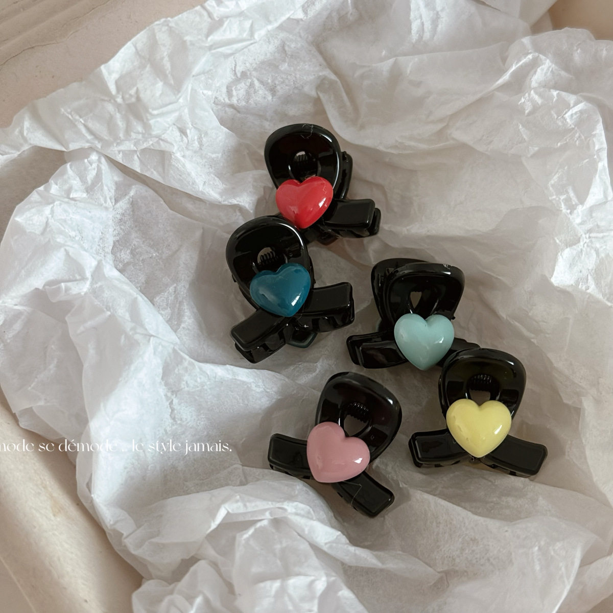 彩色爱心抓夹迷你甜美清新糖果色发夹刘海边夹发饰女公主头小抓夹